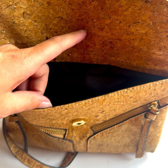 Charming Charlie Cork Pattern glitter Brown Crossbody Bag - Picture 6 of 8